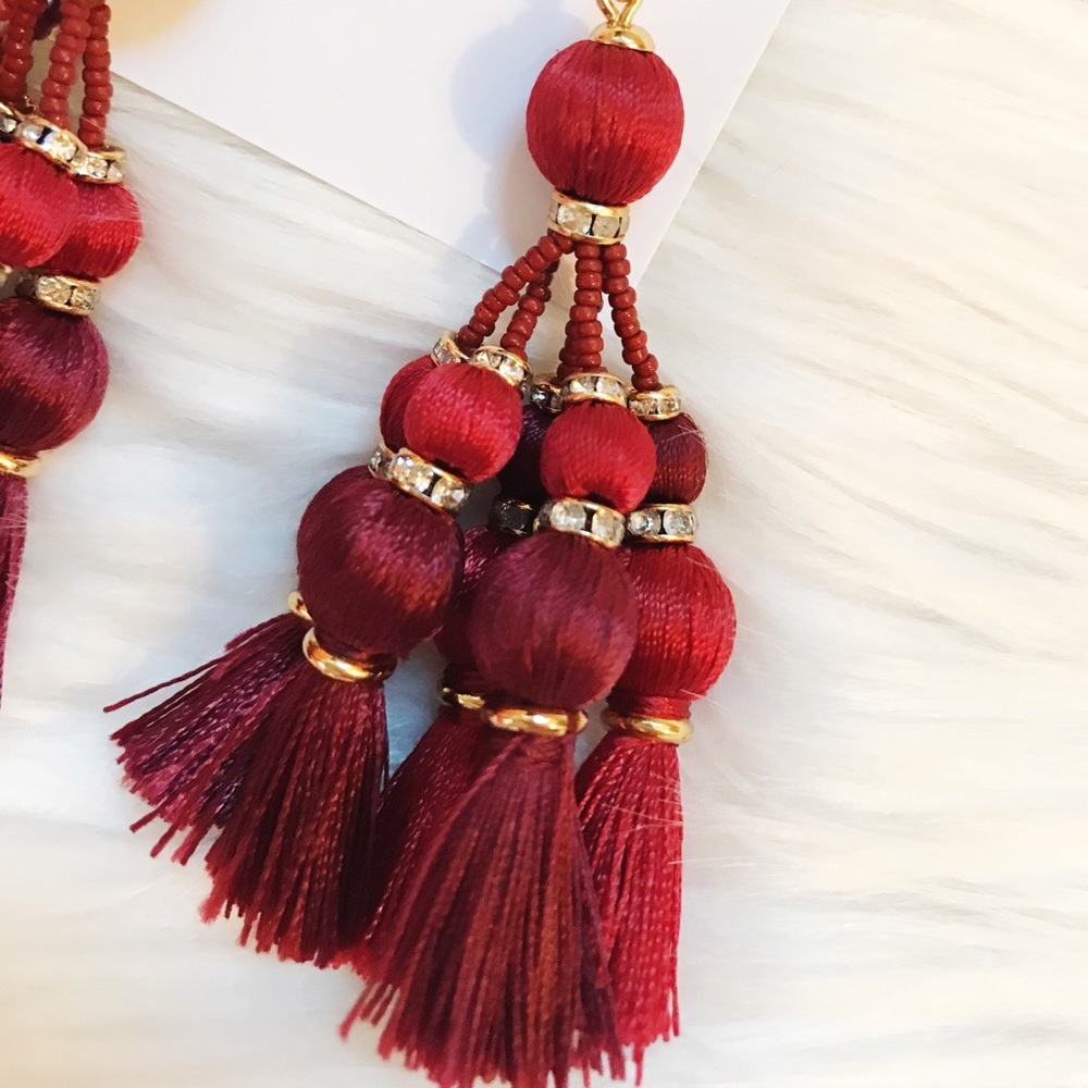 Kate Spade Pretty Poms Tassel Statement Earrings - Picture 3 of 5
